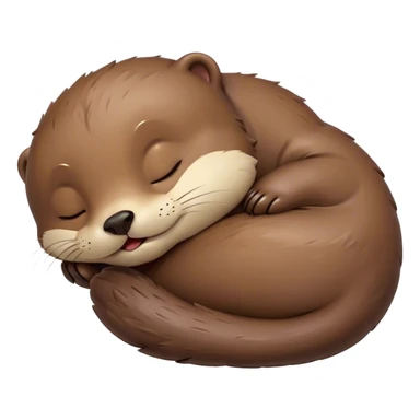 Meme-Worthy Cute Sleeping Otter Portrait Emoji, Head resting peacefully with a contented smile, showcasing a sleek, streamlined build and a luxuriously soft brown Fur, eyes shut in a serene, restful nap, Simplified yet hilariously adorable features, highly detailed, glowing with a soft, drowsy light, high shine, relaxed and utterly lovable, stylized with an air of playful laziness, bright and heartwarming, soft glowing outline, capturing the essence of a comically sleepy otter, so meme-worthy it feels like it could instantly become the next viral sensation of adorable slumber! sticker