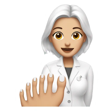 pedicure with white coat sticker
