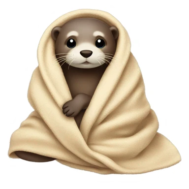 otter cozy in blanket sticker