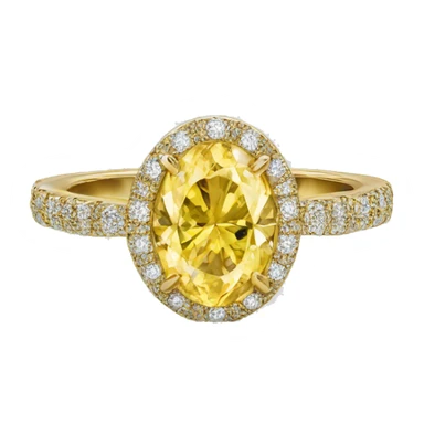 Yellow oval diamond ring gold band, elegant and detailed.” sticker