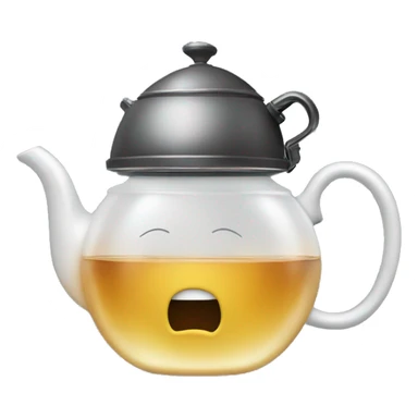 Tea kettle on kid's head sticker