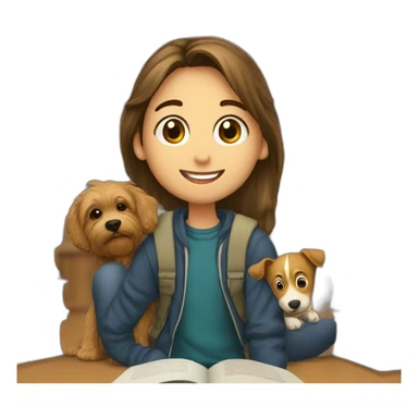 imagen estilizada de un estudiante junto a sus libros y una mascota sticker