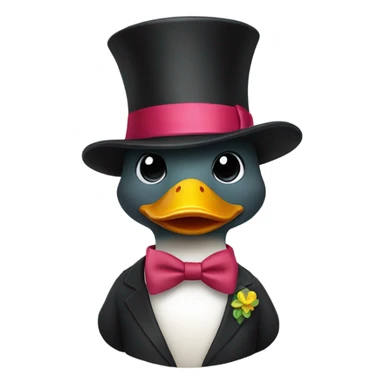 Duck wearing a costume sticker