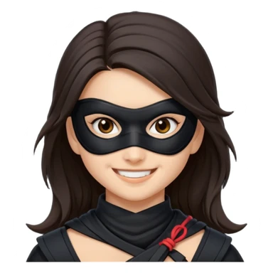 i need girl ninja smile with long dark brown hair sticker
