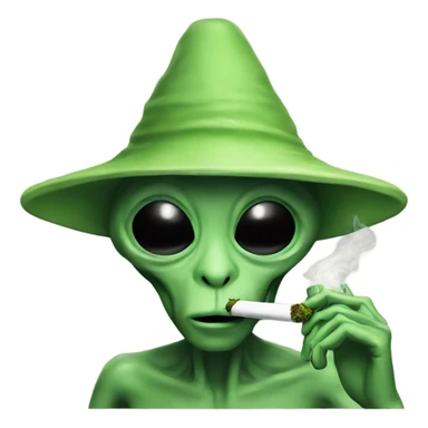 Alien smoking weed sticker