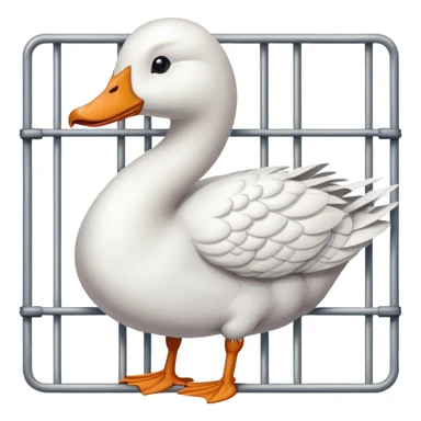 A plain white goose in jail sticker