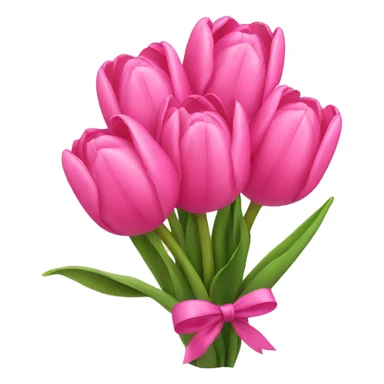 Pink tulips with pink bow around it sticker