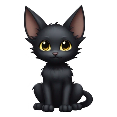 a anthro chibi-style black batty cat-Fakémon-hybrid full body sticker