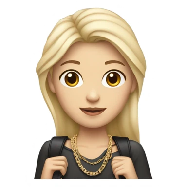 Blonde Chanel Asian Girl with Birkin bag and Chanel necklace sticker