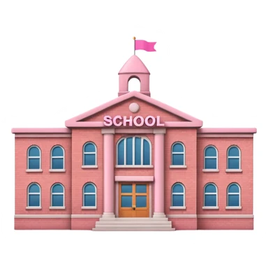pink school with the word school sticker