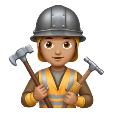 An emoji representing the ironman challenge for an Albion Online mmorpg player who crafts everything themselves the hard way, and does not buy or sell items in-game. sticker