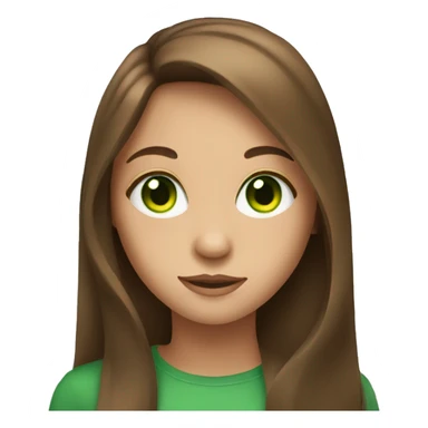 girl with long brown hair and green eyes sticker