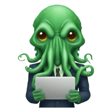 Cthulhu with phone  sticker