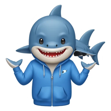 Create a shark in a hoodie sticker