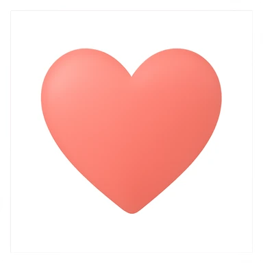 heart with a soft coral gradient, clean digital illustration sticker