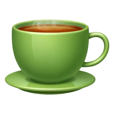 emoji green cup with tea sticker