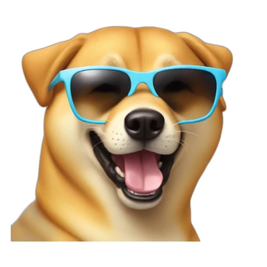panicking doge with cool sunglasses sticker