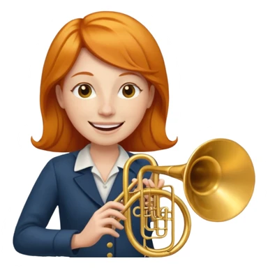 Ginger woman playing trombone sticker