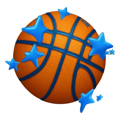 a basketball with 7 stars on top of it  sticker