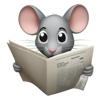 Mouse reading a newspaper  sticker