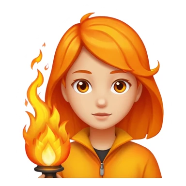Girl with fire sticker