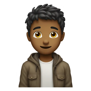 Boy with shy face holding their hands behind their back swinging their body back and forth  sticker