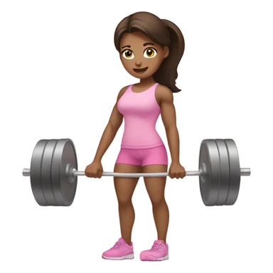 Brunette lifting weights in light pink sticker