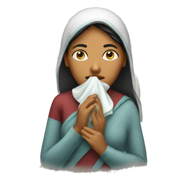 an indian woman sick with the flu sticker
