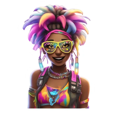 A raver in a party sticker