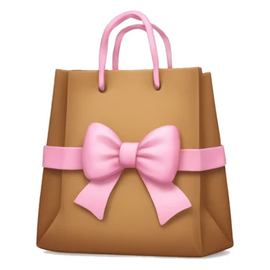 Brown bag with pastel pink bow sticker