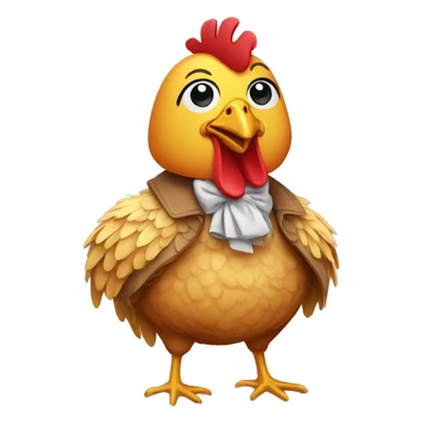 Chicken wearing clothes  sticker