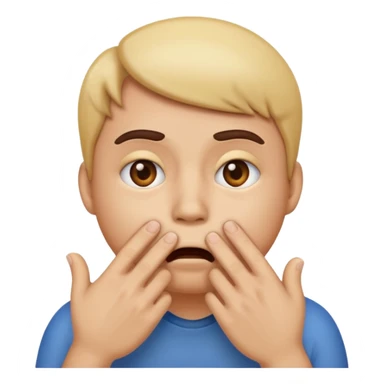 Emoji face in trouble their hand in their mouth  sticker