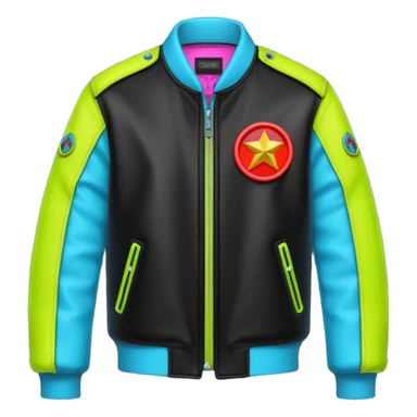 neon color Russian underground fashion jacket sticker