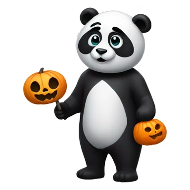 Panda trick or treating  sticker