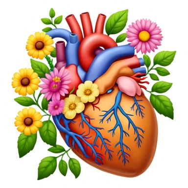 Digestive system organs with flowers  sticker