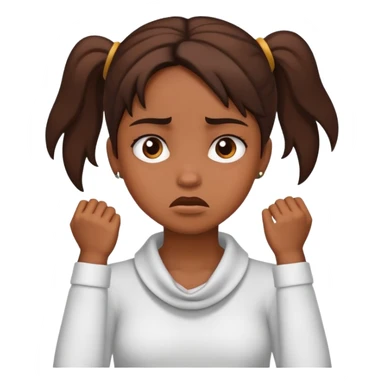 Girl with her hands around her neck looking mad sticker