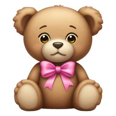 Teddy Bear with a pink bow sticker