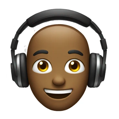 Smiley wearing headphones sticker