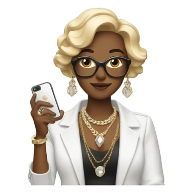 selfie with jewelry and phone sticker