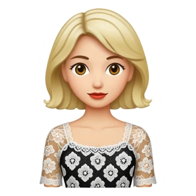 woman with lace patterned top sticker