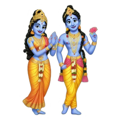 Krishna with radha sticker