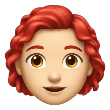 Menina caucasiana de cabelo vermelho longo liso piscando sticker