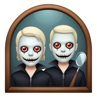 Spooky killer on mirror behind me sticker