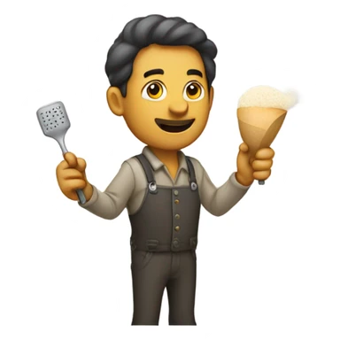 Man with a lighter and a spoon full of flour sticker