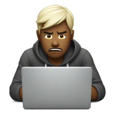 Stressed at laptop sticker