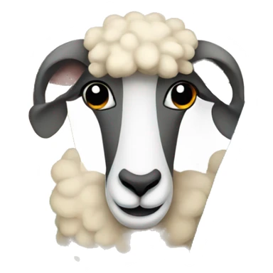 A sheep with a pride flag sticker