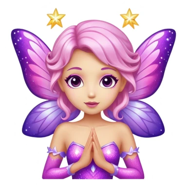 Pink purple sparkling fairy sticker