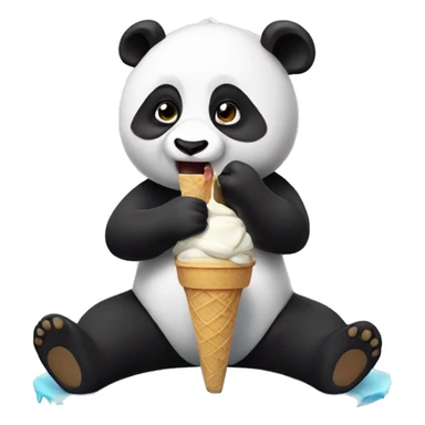 Panda eating ice cream sticker