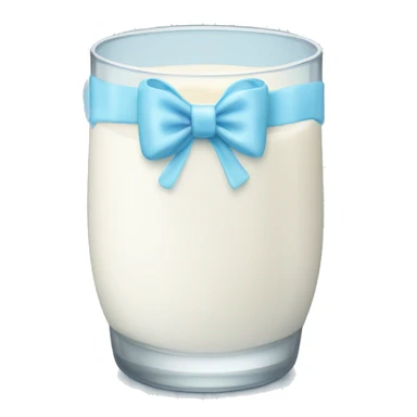 Glass of milk with a light blue bow wrapped around the glass  sticker