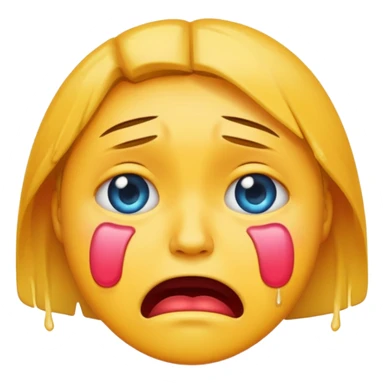 emoji representing 'Awful', distressed crying face, vibrant colors sticker